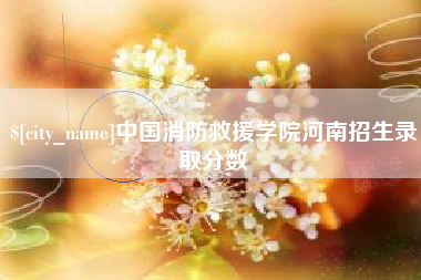 华容中国消防救援学院河南招生录取分数