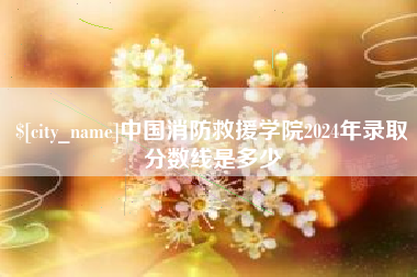 华容中国消防救援学院2024年录取分数线是多少