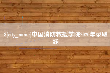 华容中国消防救援学院2020年录取线