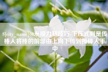 华容60米接力赛技巧-下压式则是传棒人将棒的前部由上向下传到接棒人手中